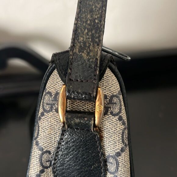 Authentic Vintage GUCCI Ophidia Navy Monogram Canvas Leather Crossbody Bag - Picture 6 of 16